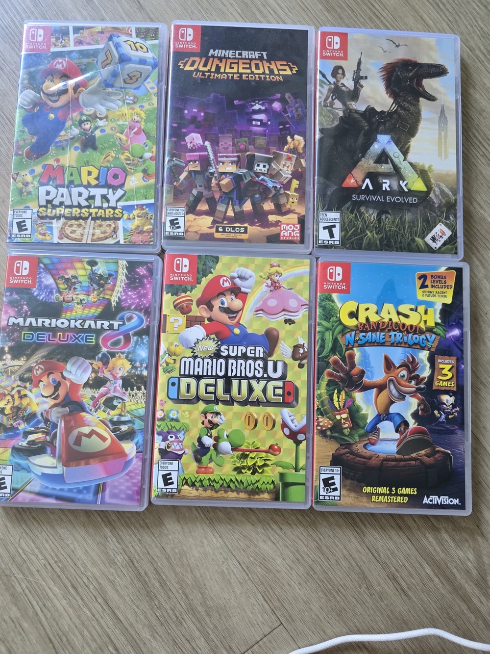 Nintendo Switch Game Lot with Red, Green, Blue, Yellow Covers